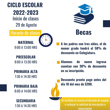 horario Ciclo Escolar 2024-25 y becas